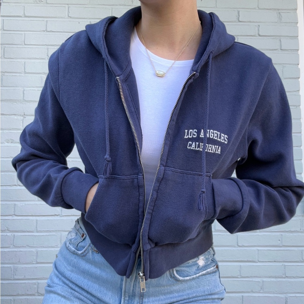 Brandy Melville Cropped Zip Up